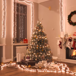 Create un'atmosfera rilassante e invitante con questo gruppo di stringa di luci LED per Natale e ogni festività! Stringa di l ...