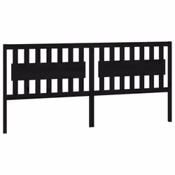 vidaXL Testiera per Letto Nera 205,5x4x100cm in Legno Massello di Pino - Vista aggiuntiva 2