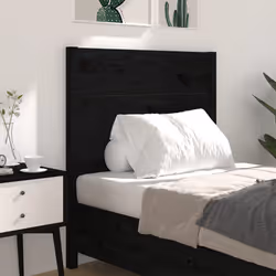 vidaXL Testiera per Letto Nera 96x4x100 cm in Legno Massello di Pino - Vista aggiuntiva 3