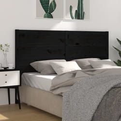 vidaXL Testiera per Letto Nera 206x4x100 cm in Legno Massello di Pino