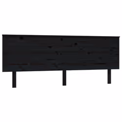 vidaXL Testiera per Letto Nera 204x6x82,5 cm in Legno Massello di Pino - Vista aggiuntiva 2