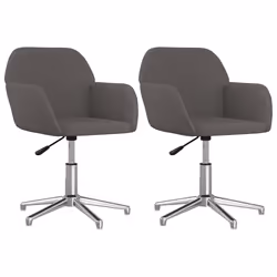 vidaXL Sedie da Pranzo Girevoli 2 pz Grigio Scuro in Tessuto - Vista aggiuntiva 2