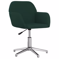 vidaXL Sedie da Pranzo Girevoli 2 pz Verde Scuro in Tessuto - Vista aggiuntiva 3