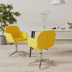 vidaXL Sedie da Pranzo Girevoli 2 pz Giallo Senape in Tessuto
