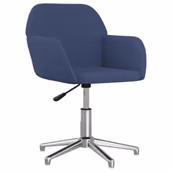 vidaXL Sedie da Pranzo Girevoli 2 pz Blu in Tessuto - Vista aggiuntiva 3