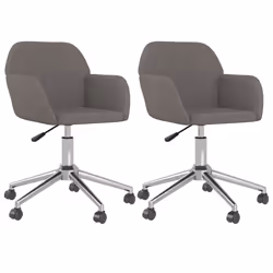 vidaXL Sedie da Pranzo Girevoli 2 pz Grigio Scuro in Tessuto - Vista aggiuntiva 2