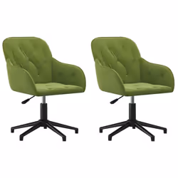 Sedie da Pranzo Girevoli 2 pz Verde Chiaro in Vellutocod mxl 97578 - Vista aggiuntiva 2