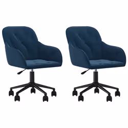 Sedie da Pranzo Girevoli 2 pz Blu in Vellutocod mxl 121492 - Vista aggiuntiva 2