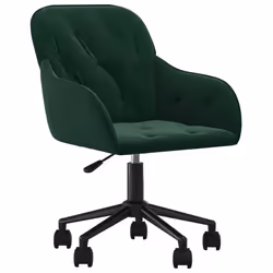 vidaXL Sedie da Pranzo Girevoli 2 pz Verde Scuro in Velluto - Vista aggiuntiva 3