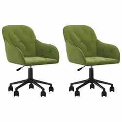 Sedie da Pranzo Girevoli 2 pz Verde Chiaro in Vellutocod mxl 73576 - Vista aggiuntiva 2