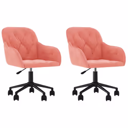 Sedie da Pranzo Girevoli 2 pz Rosa in Vellutocod mxl 97575 - Vista aggiuntiva 2