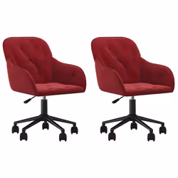 Sedie da Pranzo Girevoli 2 pz Rosso Vino in Vellutocod mxl 73578 - Vista aggiuntiva 2