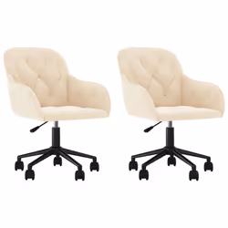 Sedie da Pranzo Girevoli 2 pz Crema in Vellutocod mxl 73575 - Vista aggiuntiva 2