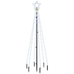 Albero di Natale con Puntale Bianco Freddo 108 LED 180 cm vidaXL