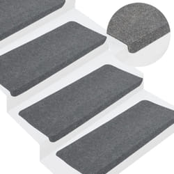 Vidaxl - 15 pz Tappetini Autoadesivi per Scale, Tappeti Antiscivolo per Scale Interne per Bambini 65x24, 5x3, 5 cm Grigio