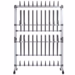 vidaXL Scarpiera con Ruote Argento 89x27x120 cm - Vista aggiuntiva 3
