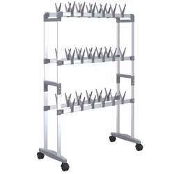 vidaXL Scarpiera con Ruote Argento 66x27x100 cm - Vista aggiuntiva 2