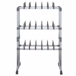 vidaXL Scarpiera con Ruote Argento 66x27x100 cm - Vista aggiuntiva 3