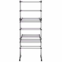Stendibiancheria a 3 Livelli con Ruote Argento 60x70x129 cmcod mxl 73235 - Vista aggiuntiva 3