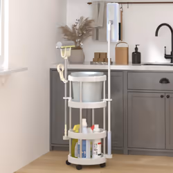 Questo carrello per la pulizia di tendenza è un'ottima scelta che vi permette di tenere in ordine tutti i prodotti per la pul ...