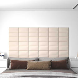 Pannelli Murali 12 pz Crema 30x15 cm Velluto 0,54 m² Vidaxl 67957
