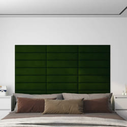 Pannelli Murali 12 pz Verde Scuro 60x15 cm Velluto 1,08 m² Vidaxl 97711