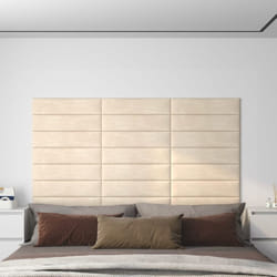 Vidaxl - Pannelli Murali 12 pz Crema 60x15 cm Velluto 1,08 m² 43760