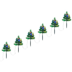 vidaXL Sentiero Alberi di Natale 6 pz con LED Multicolore 45 cm PVC