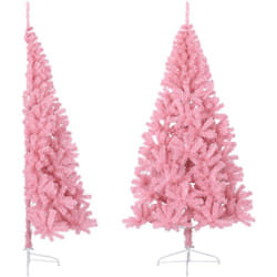 Vidaxl - Albero di Natale Artificiale a Metà con Supporto, Albero effetto Realistico Rosa 240cm pvc
