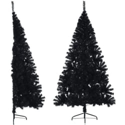 Vidaxl - Albero di Natale Artificiale a Metà con Base Nero 210 cm pvc