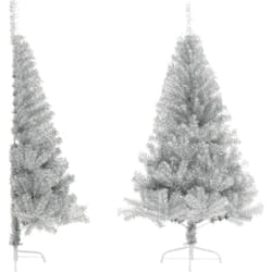 Vidaxl - Albero di Natale a Metà con Supporto Argento 180 cm pet