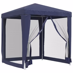 vidaXL Tenda per Feste con 4 Pareti Laterali in Rete Blu 2x2 m HDPE - Vista aggiuntiva 2