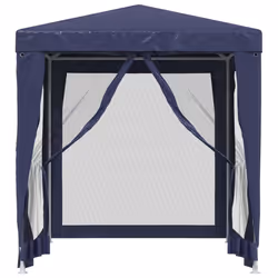 vidaXL Tenda per Feste con 4 Pareti Laterali in Rete Blu 2x2 m HDPE - Vista aggiuntiva 3