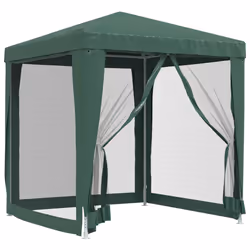vidaXL Tenda per Feste con 4 Pareti Laterali in Rete Verde 2x2 m HDPE - Vista aggiuntiva 2