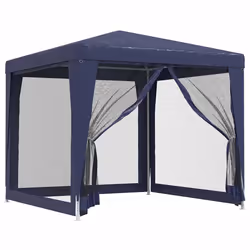 vidaXL Tenda per Feste con 4 Pareti Laterali in Rete Blu 2,5x2,5m HDPE - Vista aggiuntiva 2