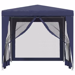 vidaXL Tenda per Feste con 4 Pareti Laterali in Rete Blu 2,5x2,5m HDPE - Vista aggiuntiva 3