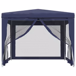 vidaXL Tenda per Feste con 4 Pareti Laterali in Rete Blu 3x3 m HDPE - Vista aggiuntiva 3