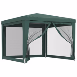 vidaXL Tenda per Feste con 4 Pareti Laterali in Rete Verde 3x3 m HDPE - Vista aggiuntiva 2