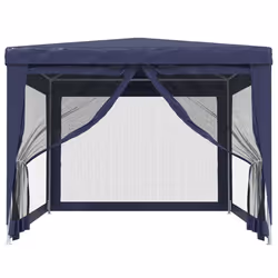 vidaXL Tenda per Feste con 4 Pareti Laterali in Rete Blu 3x4 m HDPE - Vista aggiuntiva 3