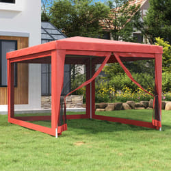 vidaXL Tenda per Feste con Pareti Laterali in Rete Rossa 3x4 m HDPE
