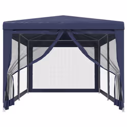 vidaXL Tenda per Feste con 6 Pareti Laterali in Rete Blu 3x6 m HDPE - Vista aggiuntiva 3