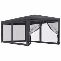 vidaXL Tenda per Feste 6 Pareti Laterali in Rete Antracite 3x6 m HDPE - Vista aggiuntiva 2