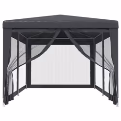 vidaXL Tenda per Feste 6 Pareti Laterali in Rete Antracite 3x6 m HDPE - Vista aggiuntiva 3