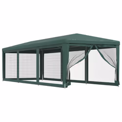 vidaXL Tenda per Feste con 8 Pareti Laterali in Rete Verde 3x9 m HDPE - Vista aggiuntiva 2