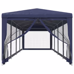 vidaXL Tenda per Feste con 10 Pareti Laterali in Rete Blu 3x12 m HDPE - Vista aggiuntiva 3
