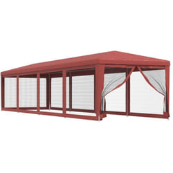 Vidaxl - Tenda per Feste con 10 Pareti Laterali in Rete Rossa 3x12m hdpe