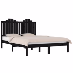 vidaXL Giroletto Nero in Legno Massello di Pino 140x190 cm - Vista aggiuntiva 3