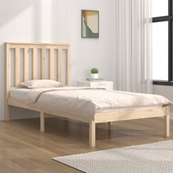Giroletto in Legno Massello Grigio 75x190 cm Small Single vidaXL89496