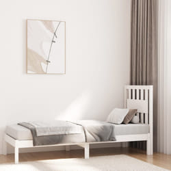vidaXL Giroletto in Legno Massello Bianco 75x190 cm Small Single
