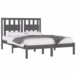 vidaXL Giroletto Grigio in Legno Massello di Pino 200x200 cm - Vista aggiuntiva 3